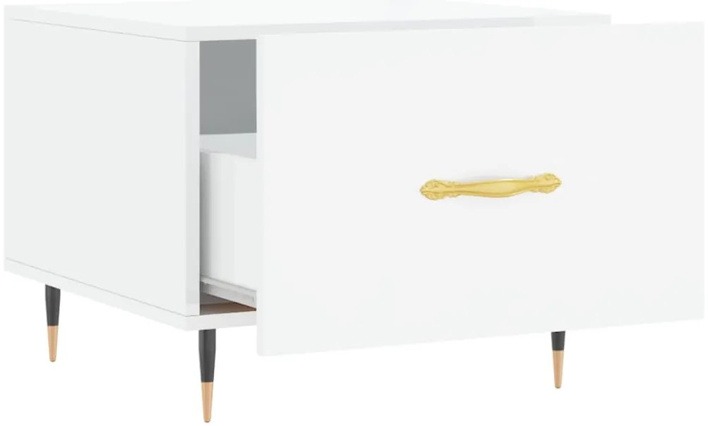 Mesas de centro 2 pcs 50x50x40 cm branco brilhante