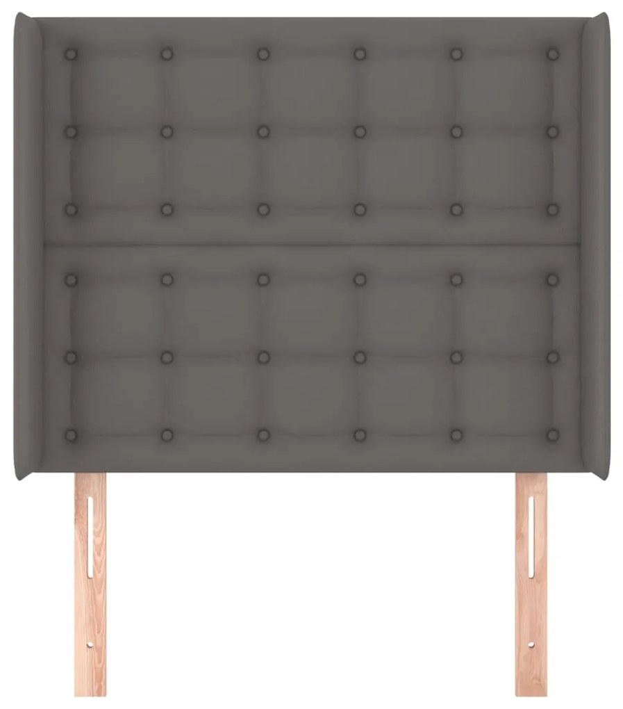 Cabeceira cama c/ abas couro artif. 83x16x118/128 cm cinzento