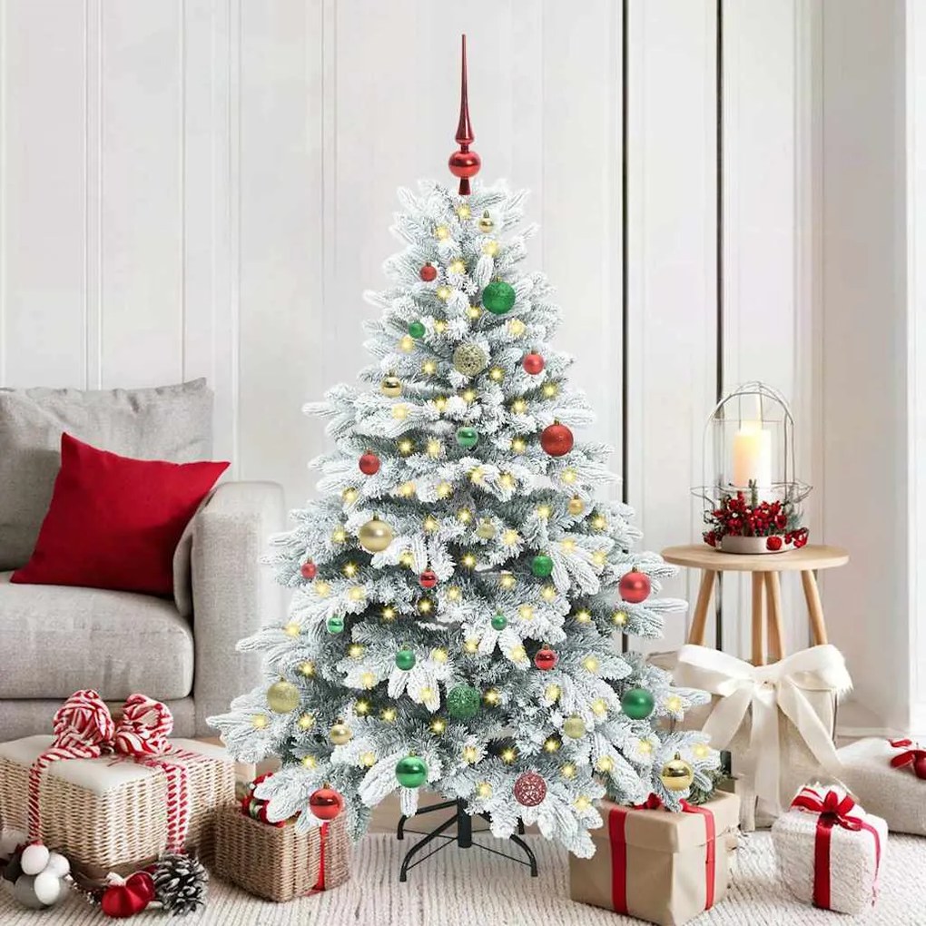 vidaXL Árvore de Natal Artificial com 150 LEDs Branco 150 cm PE e PVC