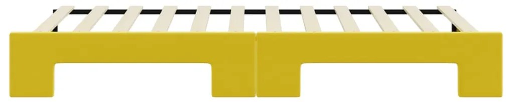 Sofá-cama com gavetão 80x200 cm veludo amarelo