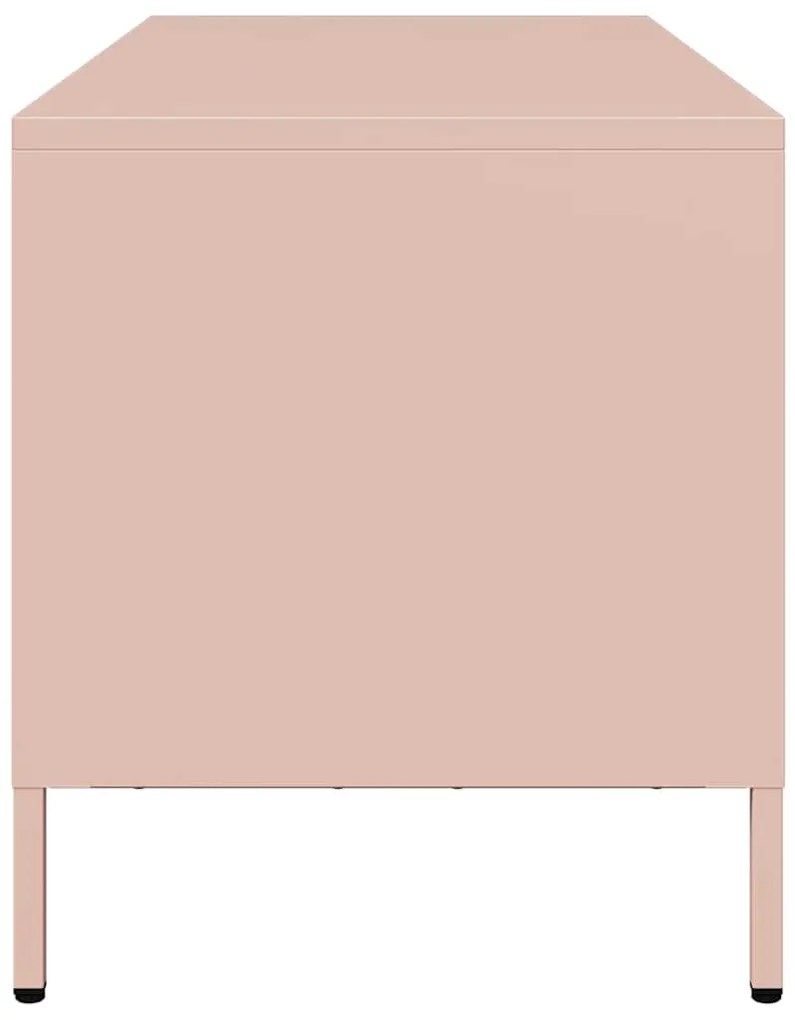 Móvel de TV 101,5x39x43,5 cm aço laminado a frio rosa