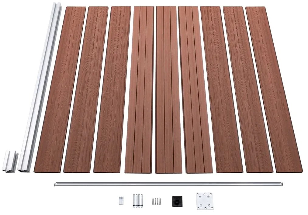 Painel de vedação para jardim 175x186 cm WPC castanho
