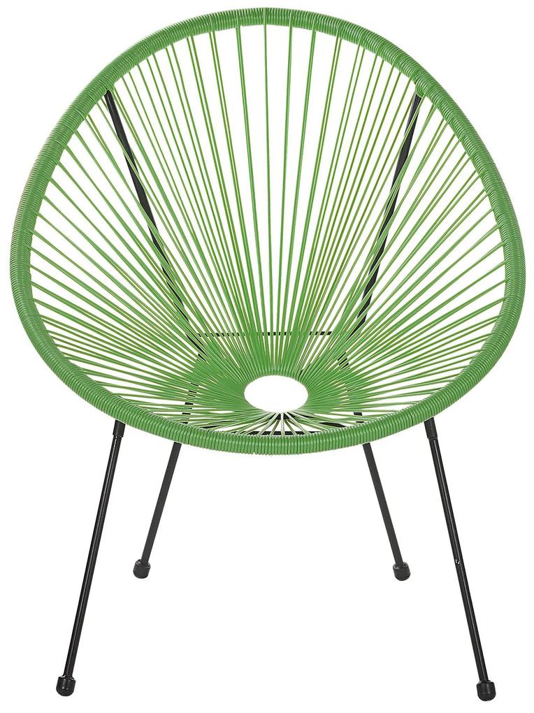 Cadeira de jardim em rattan verde ACAPULCO II Beliani
