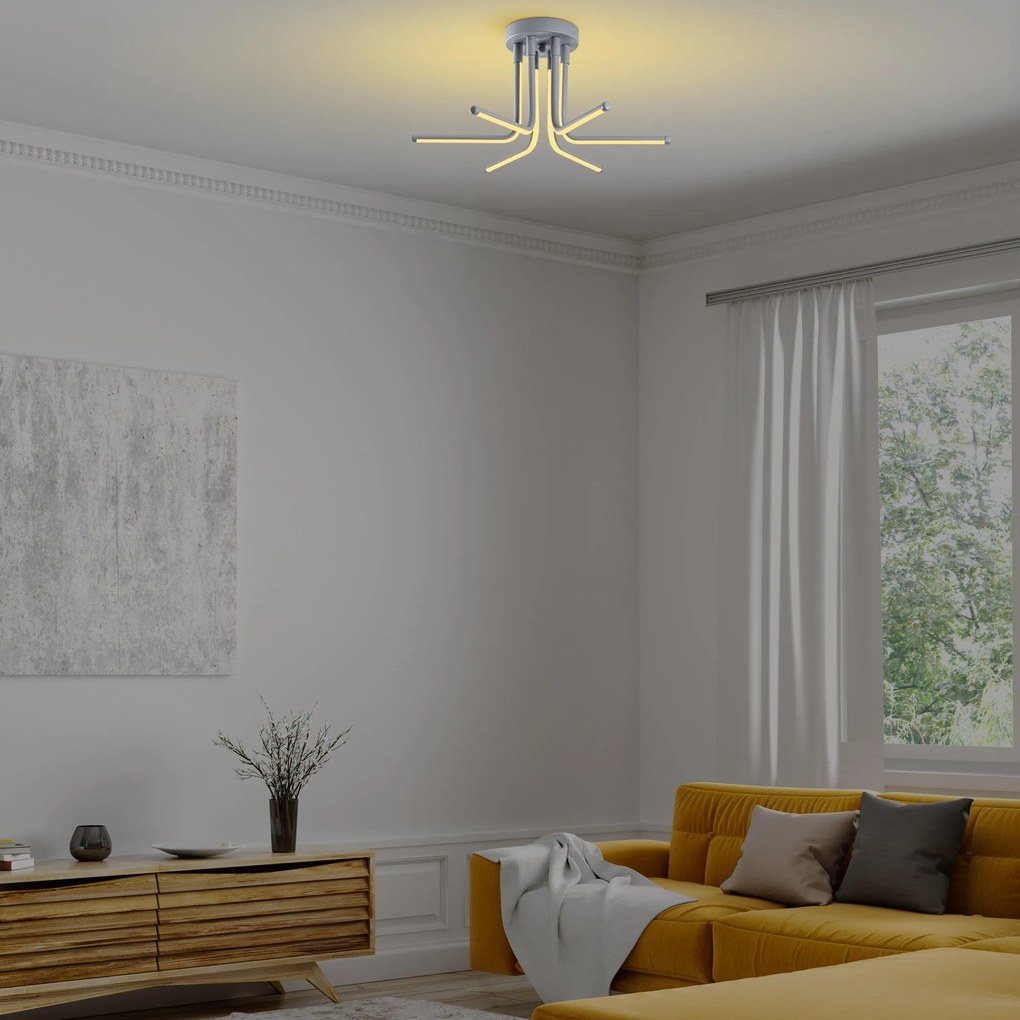 Candeeiro de Teto Leddaisy – Cinza – 55 x 25 x 55 cm