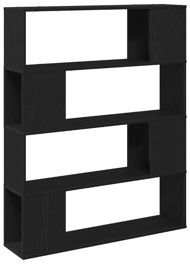 Estante vidaXL Preta Carvalho 100x24x124 cm Madeira de Engenharia