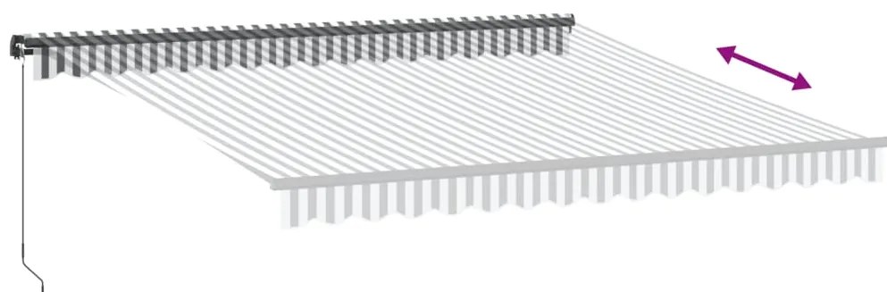 Toldo retrátil manual 400x300 cm antracite e branco