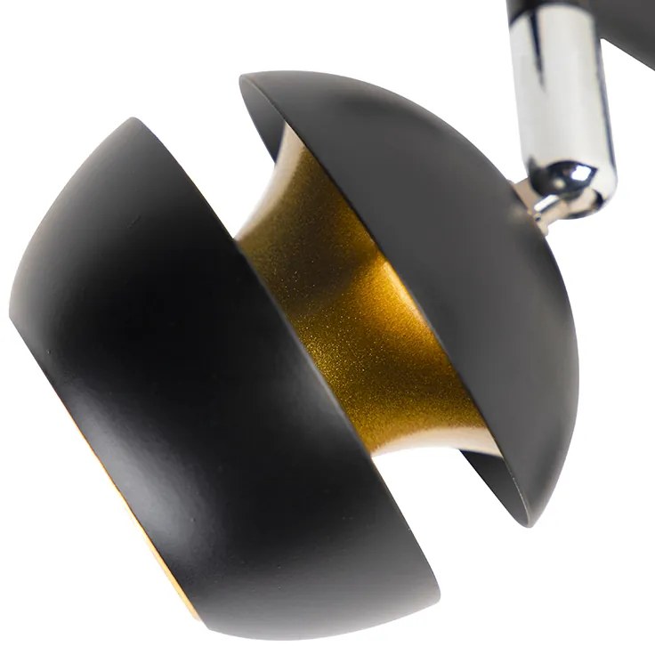 Projetores modernos 2 luzes preto com interior dourado - Buell Deluxe Moderno