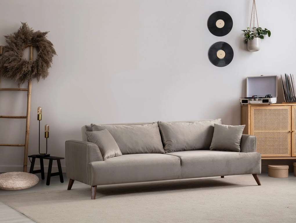**** Sofá de 3 Lugares Buhara – Cinzento Claro – 100x78x220 cm
**