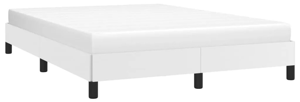 Estrutura de cama 140x190 cm couro artificial branco