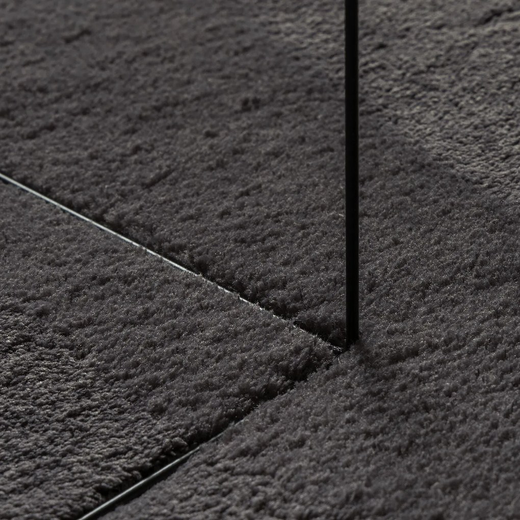 Tapete de área Antracite 100x200 cm Poliéster Antiderrapante