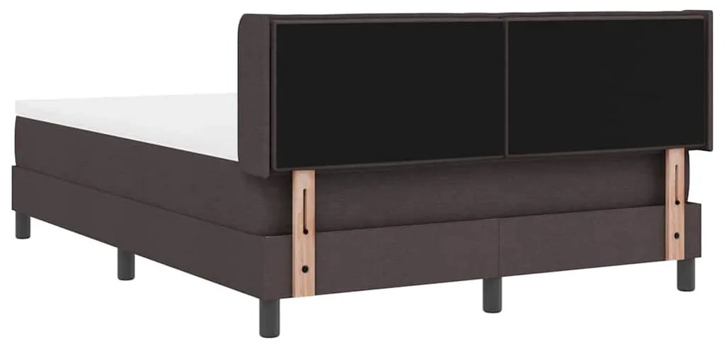 Cama Box Marrom Escuro 140 x 190 cm Tecido e Espuma
