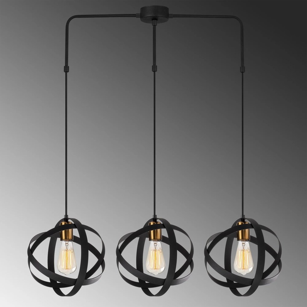 Candeeiro de Teto Gezegen – Preto – 89 x 25 cm