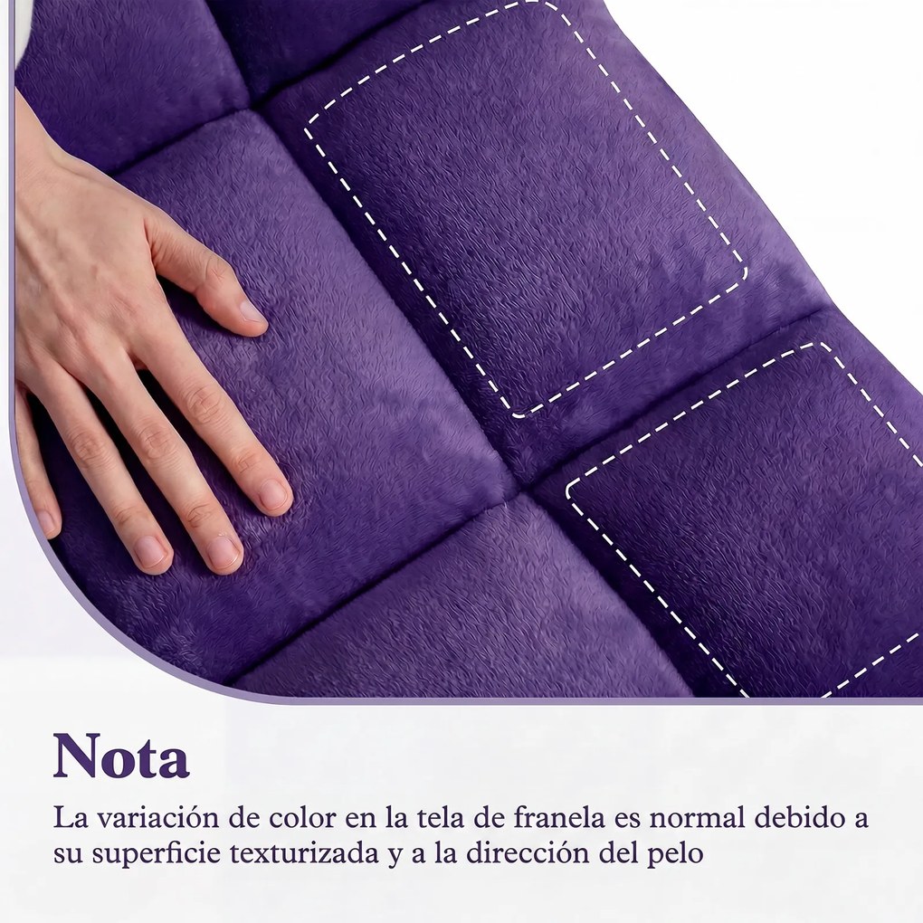Cadeira de Chão Dobrável, 104 x 53 x 15 cm, Encosto Ajustável em 14 Posições, Roxo