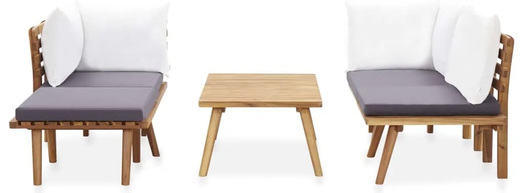 Conjunto lounge de jardim 5 pcs madeira de acácia maciça