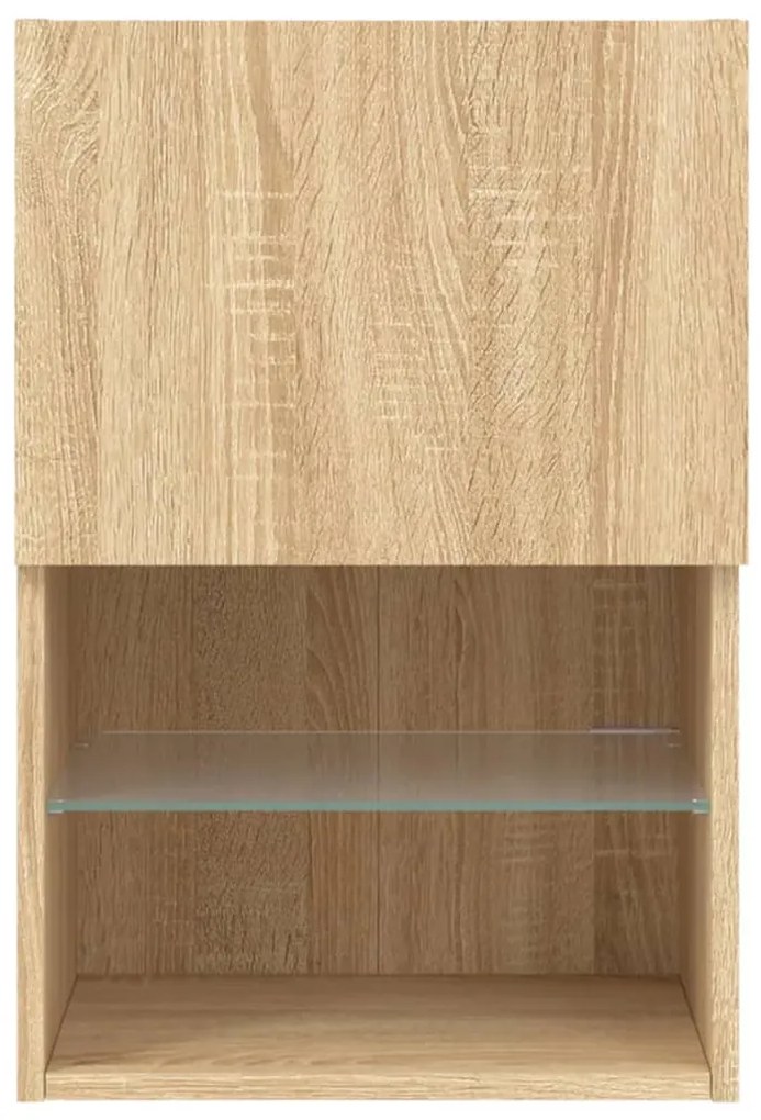 Móvel de TV com luzes LED 40,5x30x60 cm carvalho sonoma