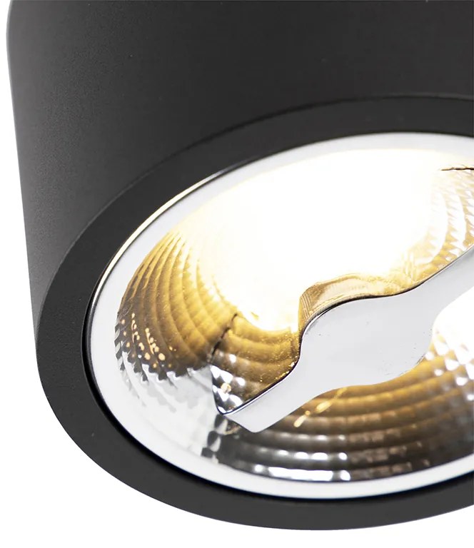 Foco de teto moderno preto AR111 com LED - Expert