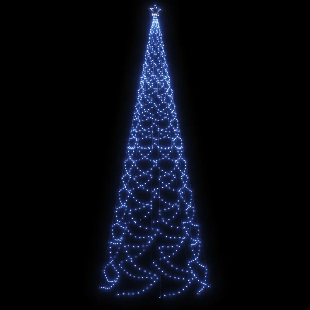 Árvore de Natal c/ poste metal 1400 luzes LED 5 m azul