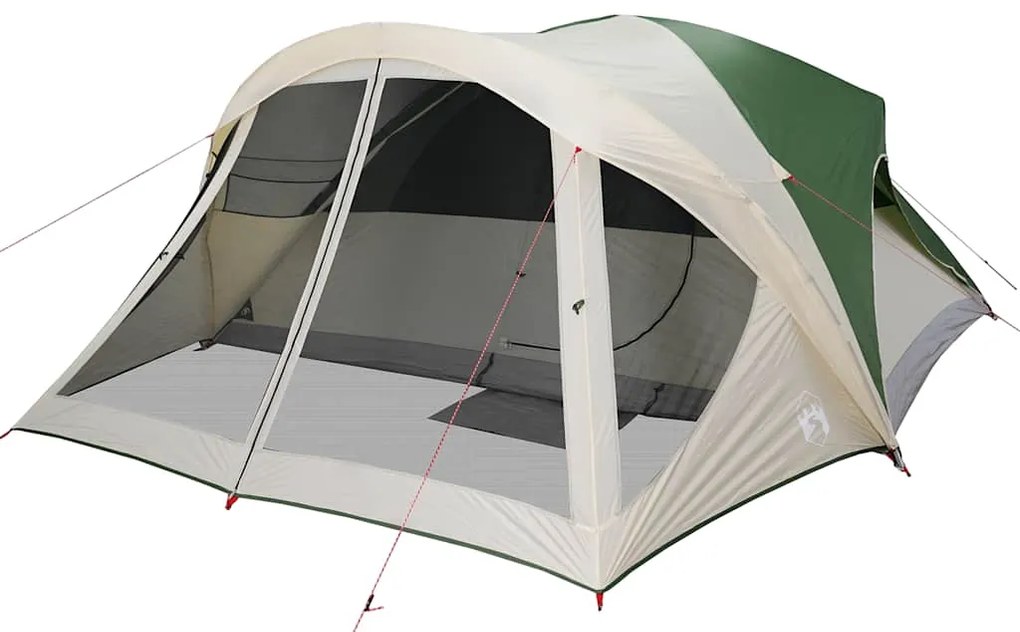 Tenda familiar estilo cabana para 6 pessoas impermeável verde