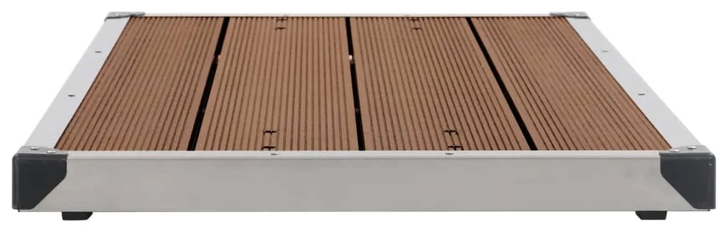 Base chuveiro p/ exterior 110x62 cm WPC aço inoxidável castanho