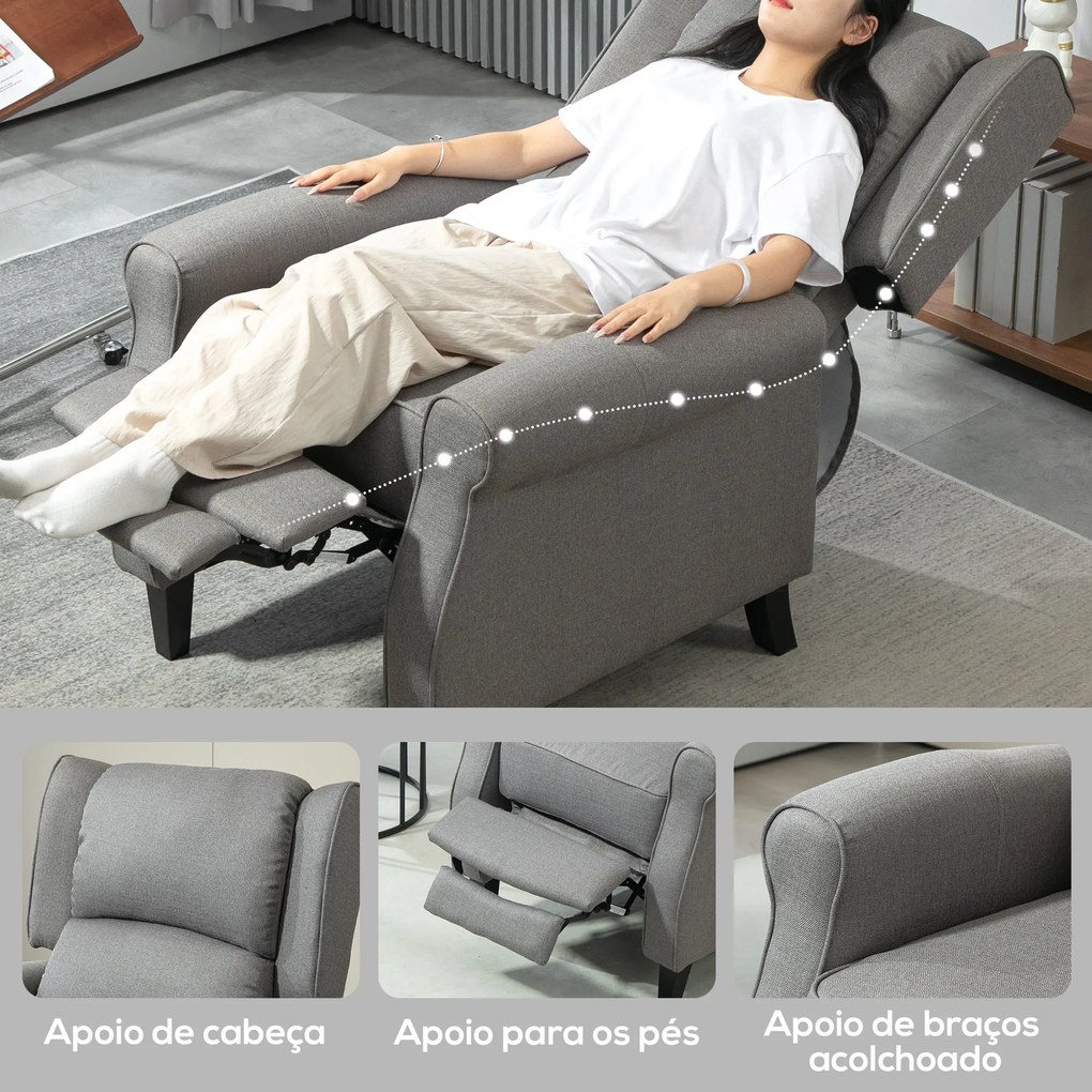 HOMOM Poltrona Reclinável Poltrona Relax com Reclinação Manual até 160