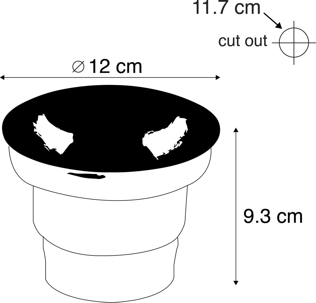 Conjunto de 3 projetores de chão para exterior preto incl. LED IP67 - Ceci 2