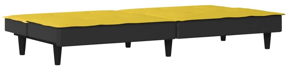 Sofá-cama tecido amarelo-claro