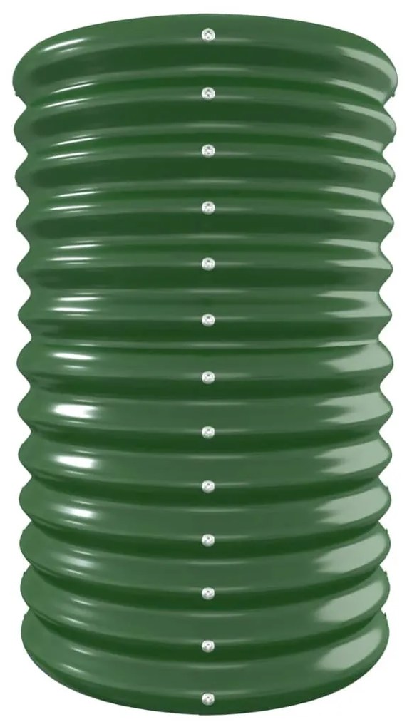 Canteiro elevado jardim 332x40x68 cm aço revestido a pó verde