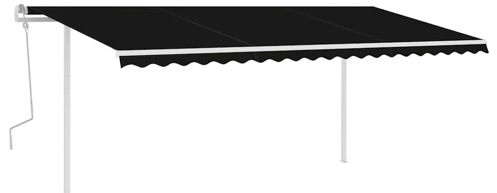 Toldo retrátil manual com luzes LED 5x3 m antracite