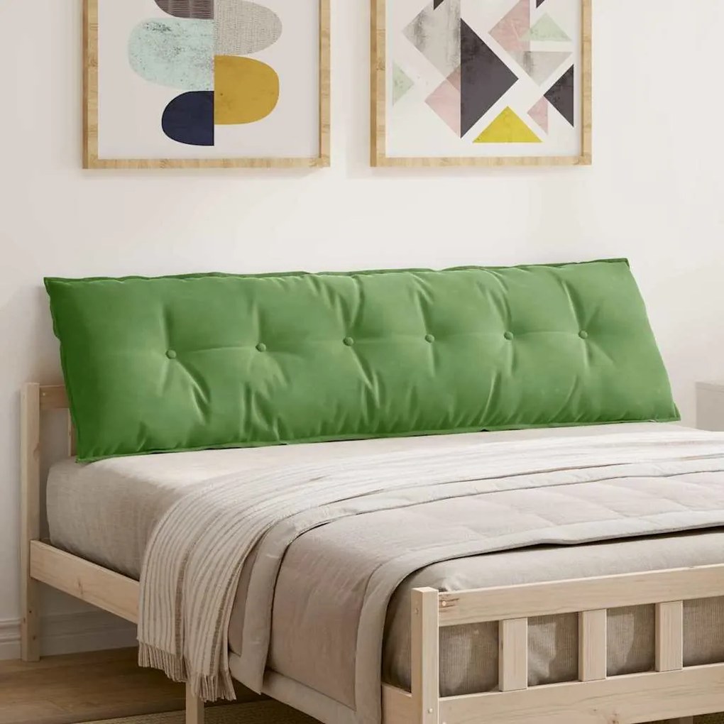 vidaXL Travesseiro para Costas Verde Claro 180 x 50 cm