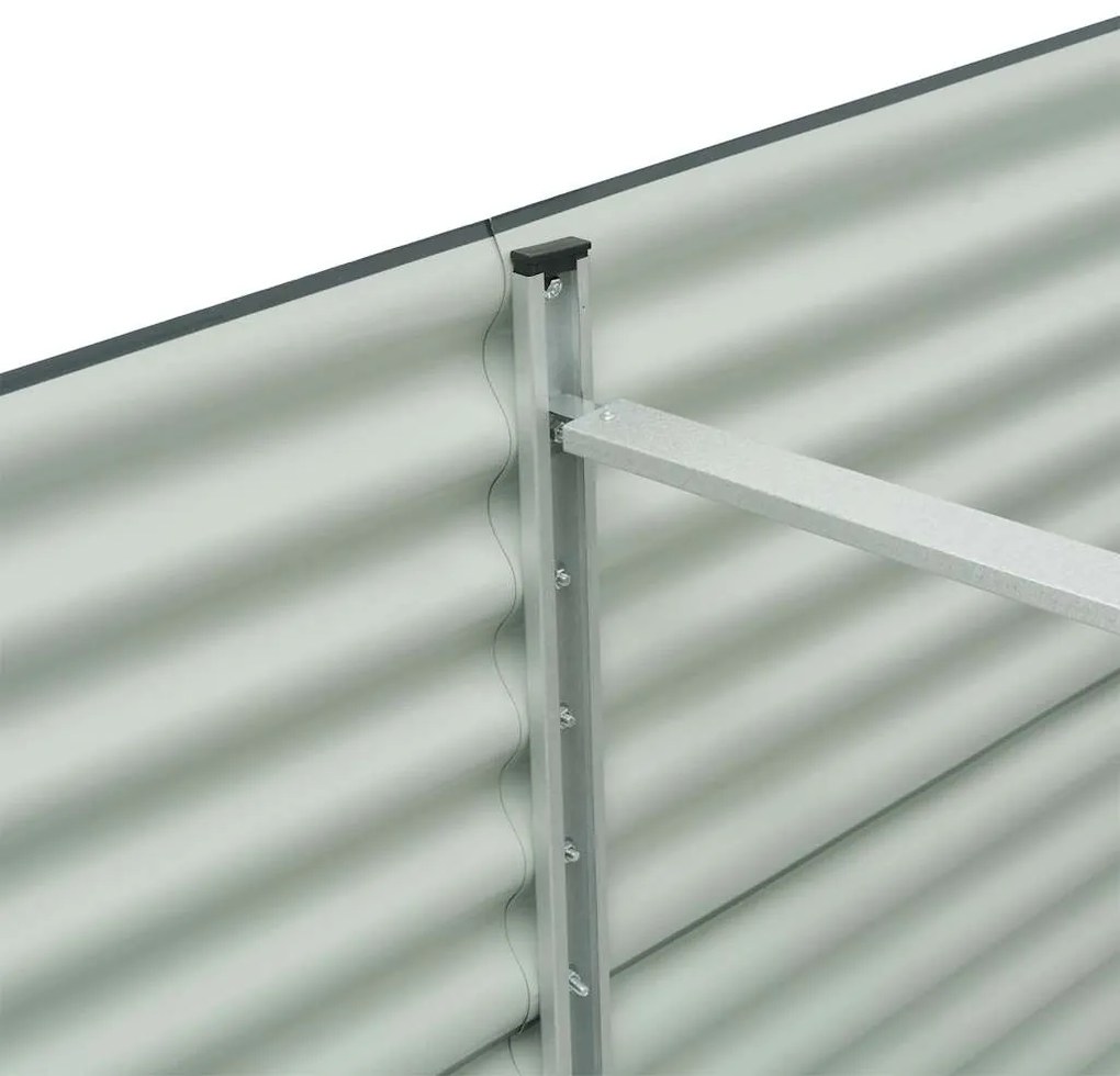 Canteiro elevado de jardim aço galvanizado 240x80x81cm cinzento