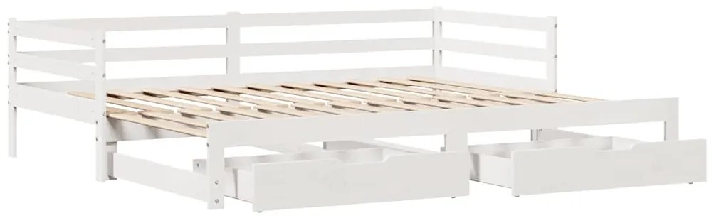 Sofá-cama com gavetão e gavetas sem colchão 80x200 cm branco