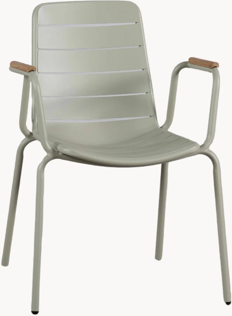 Cadeira de jardim com apoios de braços em madeira de teca Parc