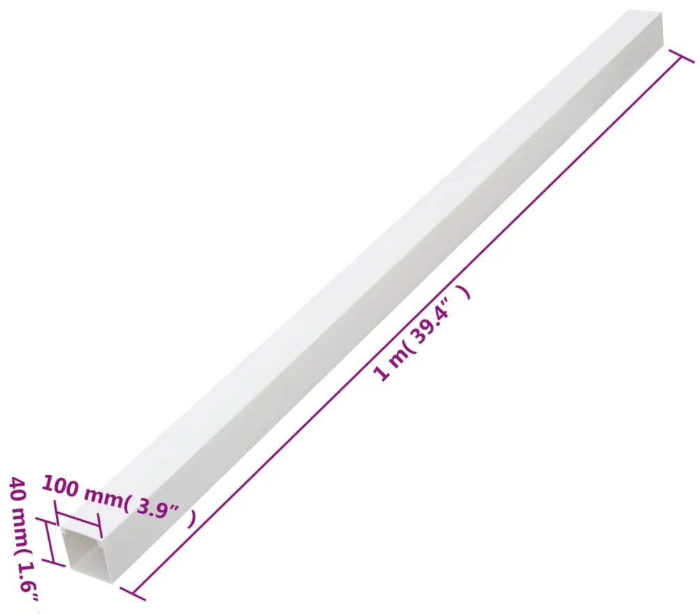 Calhas para cabos 100x40 mm 10 m PVC