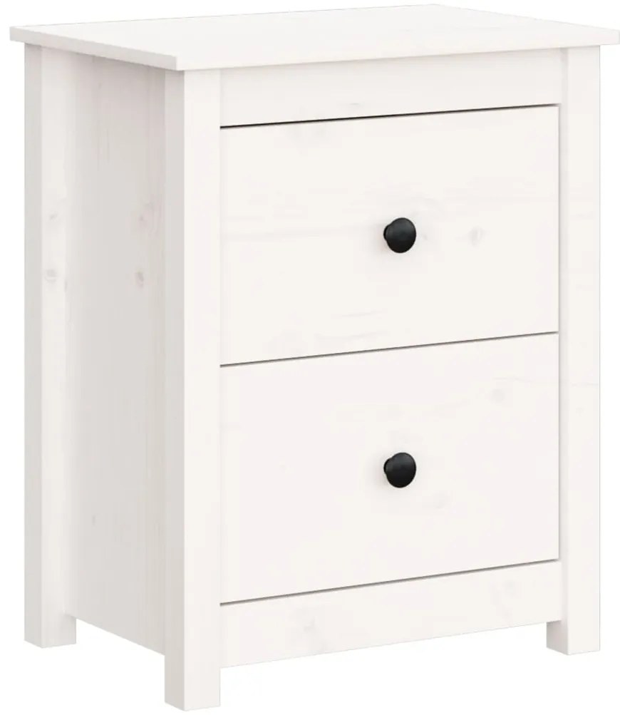 Mesas de cabeceira 2 pcs 50x35x61,5 cm pinho maciço branco