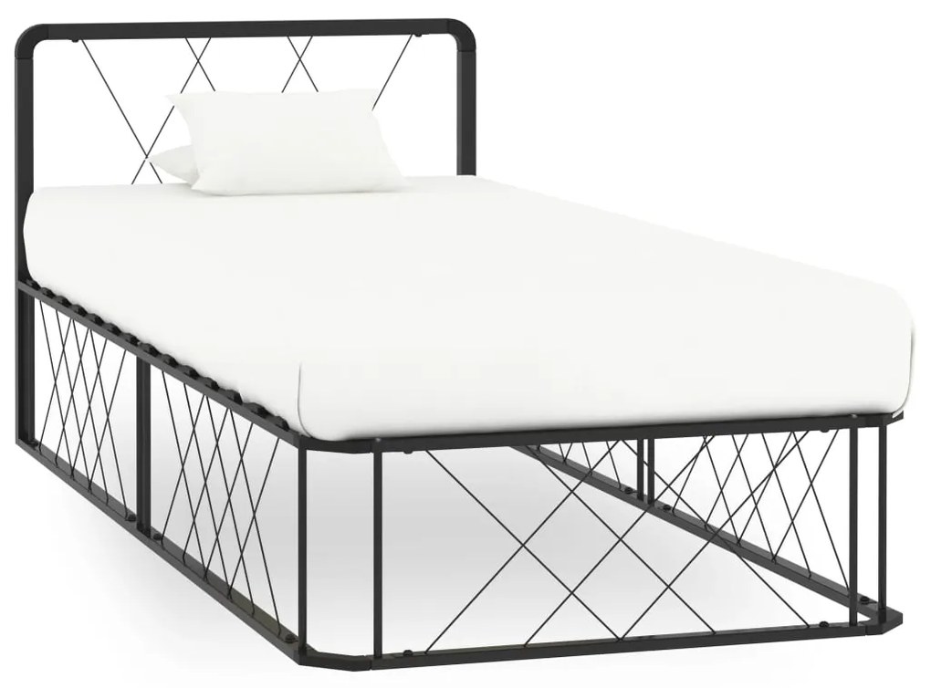 vidaXL Estrutura de cama 90x200 cm metal preto