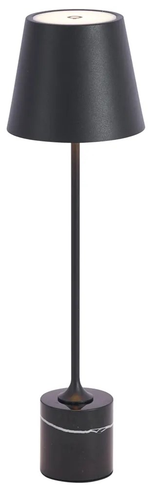 Candeeiro de mesa moderno preto 37cm incl. LED regulável IP54 recarregável - Topi Moderno