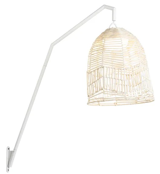 Candeeiro de Pé Exterior Branco c/ LED Recarregável IP54 e Comando - Santorini