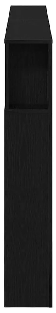 Cabeceira de Armazenamento vidaXL com Luzes LED Carvalho Preto 180x18,