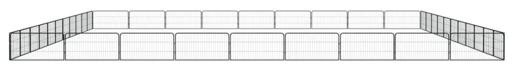 Parque p/ cães c/ 40 painéis 100x50 cm aço revestido a pó preto