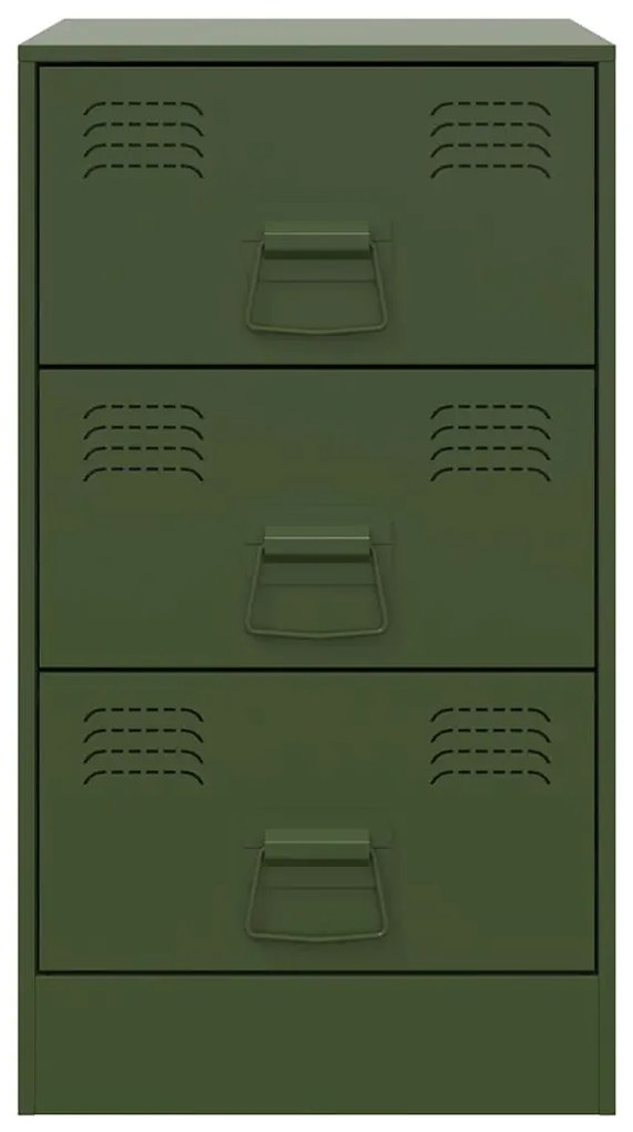 Mesa de cabeceira 34,5x39x62 cm aço verde azeitona