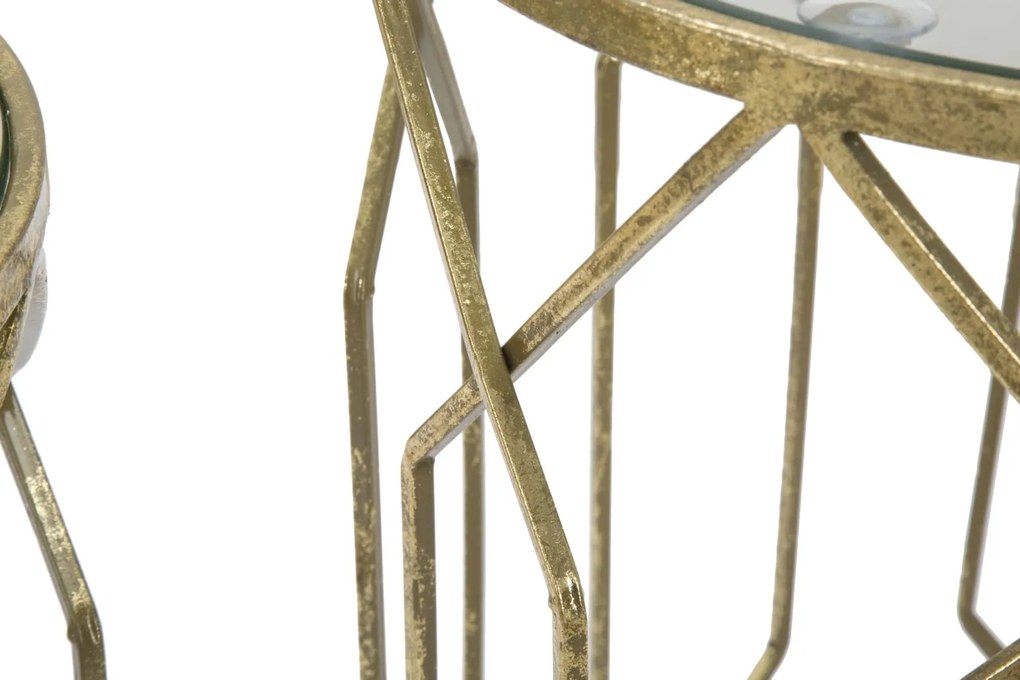 2 MESAS DE APOIO TUNISI Ø 42X53-38X47 CM DOURADO