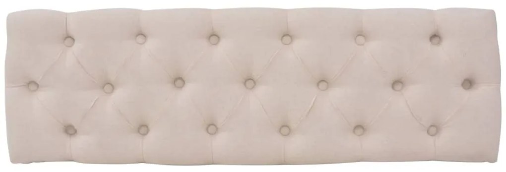 Banco em linho e madeira maciça 110x38x48 cm branco nata
