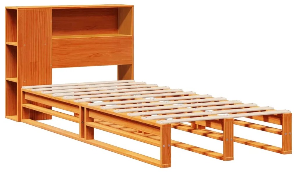 Cama com estante sem colchão 75x190 cm madeira maciça