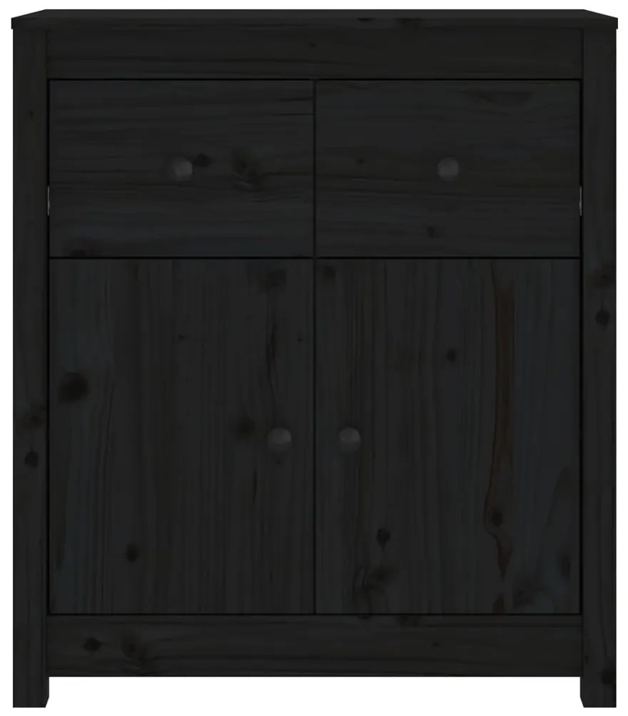 Aparador 70x35x80 cm madeira de pinho maciça preto