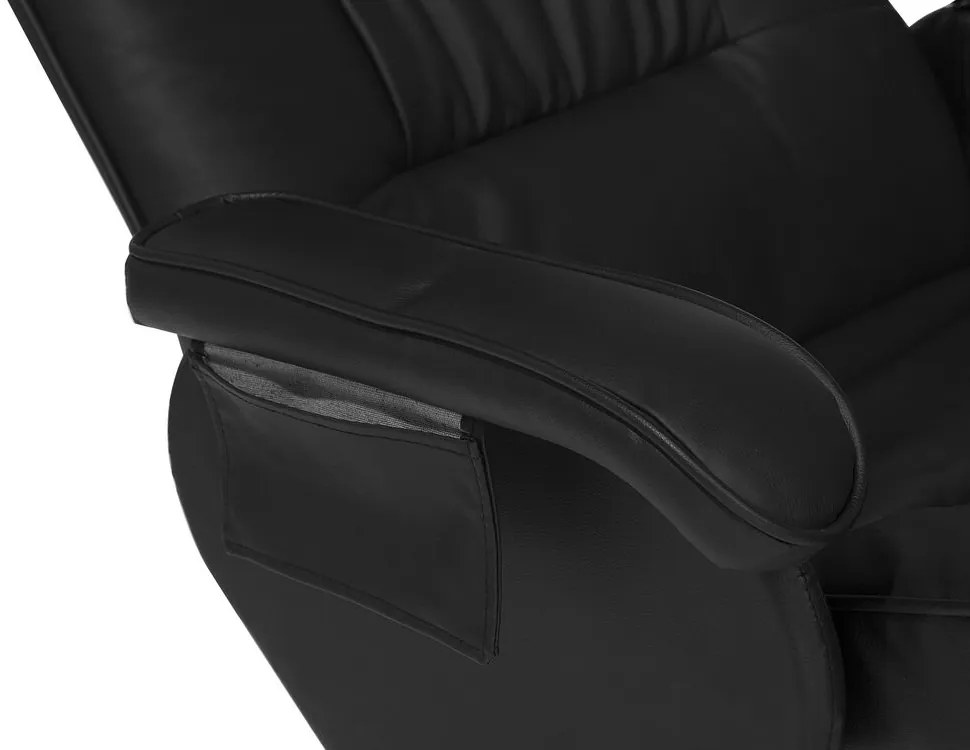 Cadeira de massagem com repousa-pés em pele sintética preta RELAXPRO Beliani