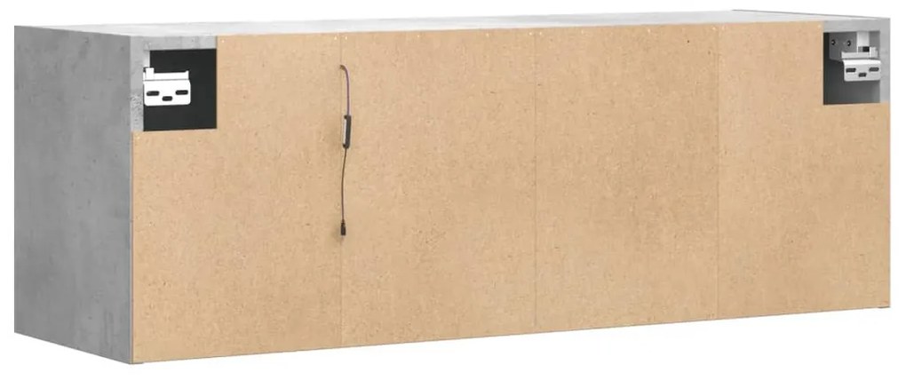 Móvel de parede p/ TV c/ luzes LED 100x31x35cm cinzento cimento