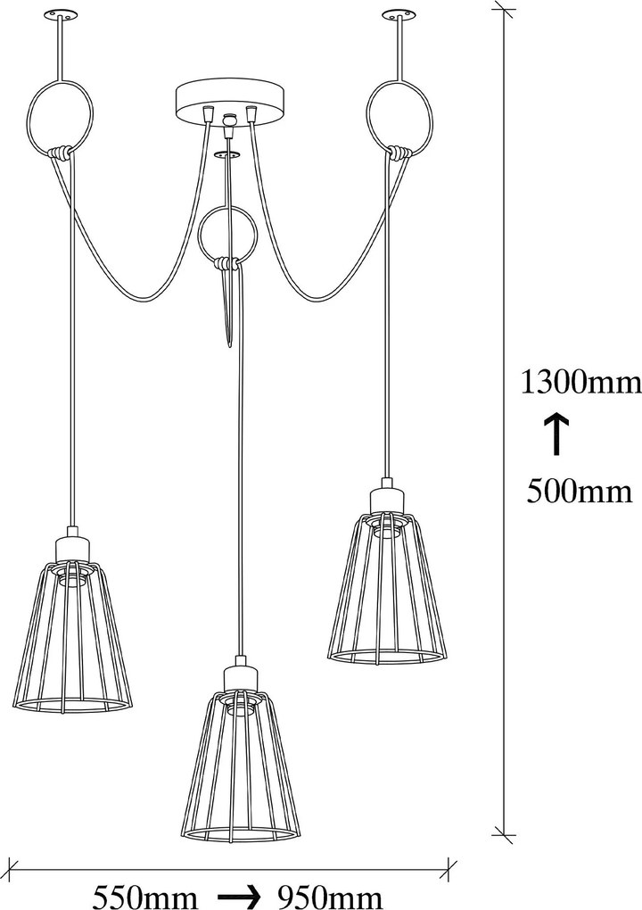 Candeeiro Tel – Preto – Diâmetro 95 cm x Altura 130 cm