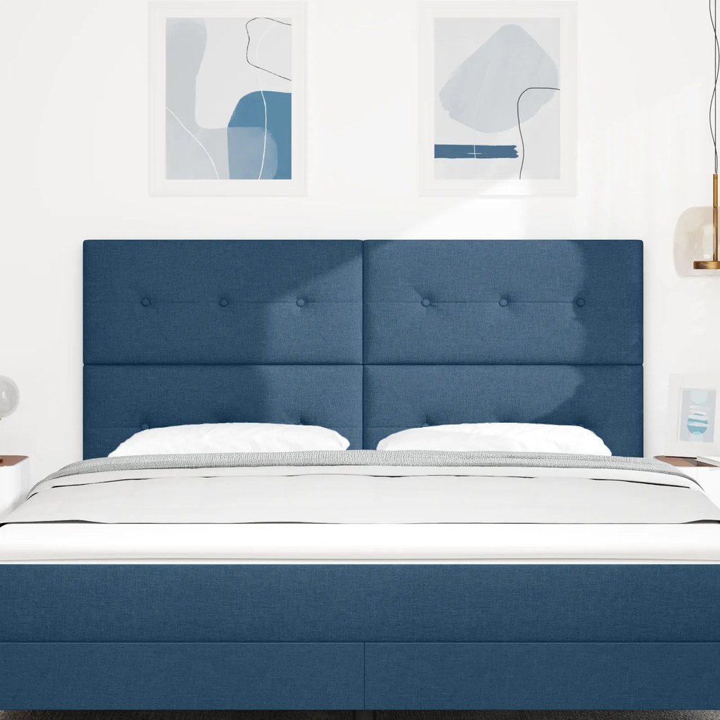 Cabeceira VidaXL Botão Estofada Azul 180 cm Tecido