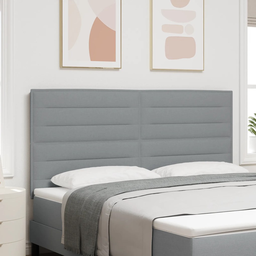 vidaXL Cabeceira Design Linhas Cinzento Claro 180 cm Tecido