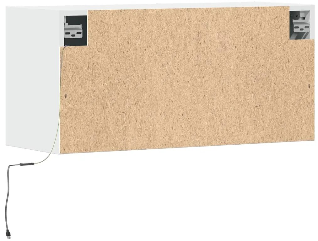 Móvel de parede para TV com luzes LED 80x31x35 cm branco